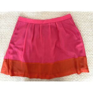 J. Crew Pink and Orange Color Blocked Skirt